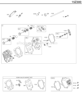 Page B Diagram and Parts List for 15Z300 0111-0112 Briggs and Stratton Engine